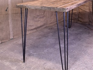 Retro Industrial Plank Table 