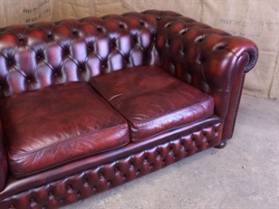 Burgundy Leather Chesterfield