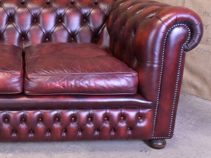 Burgundy Leather Chesterfield