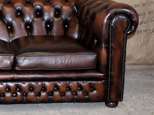 Brown Leather Chesterfield Sofa