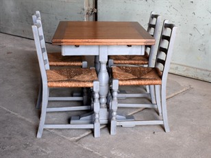 Vintage Painted Oak Dining Set