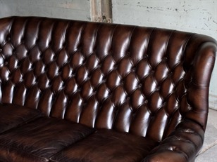 Brown Leather Chesterfield Sofa