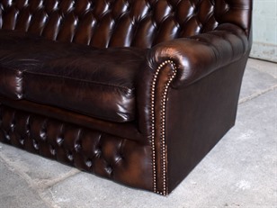 Brown Leather Chesterfield Sofa