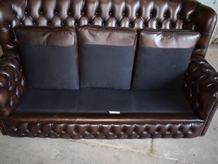 Brown Leather Chesterfield Sofa