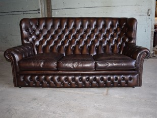 Brown Leather Chesterfield Sofa