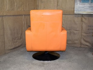 Orange Leather Swivel Chair