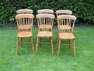 Six Windsor Stickback Chairs 