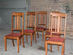 6 Edwardian Oak Dining Chairs
