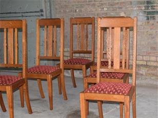 6 Edwardian Oak Dining Chairs