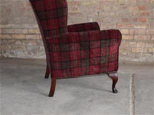 Tartan Leather Wingback Chair