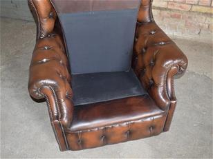 Brown Leather Chesterfield Club Chairs