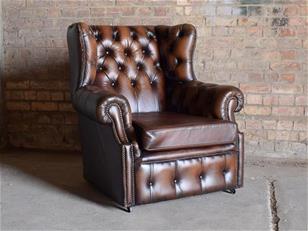 Brown Leather Chesterfield Club Chairs