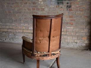 Inlaid Mahogany Chair for Re-upholstery 