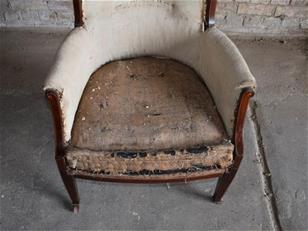 Inlaid Mahogany Chair for Re-upholstery 