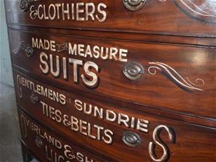 Tailors Advertising Chest of Drawers