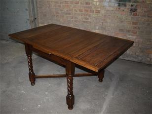 Oak Barley Twist Drawer Leaf Table ZX2347