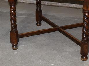 Oak Barley Twist Drawer Leaf Table ZX2347