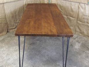 Industrial Hairpin Plank Table