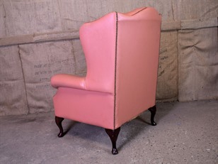 Pink Leather Chesterfield Chair