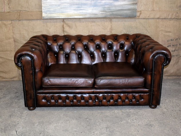 Brown Leather Chesterfield Sofa