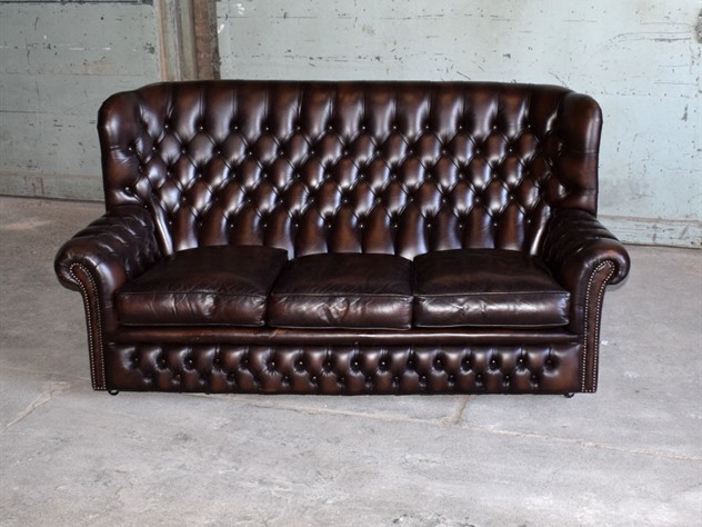 Brown Leather Chesterfield Sofa