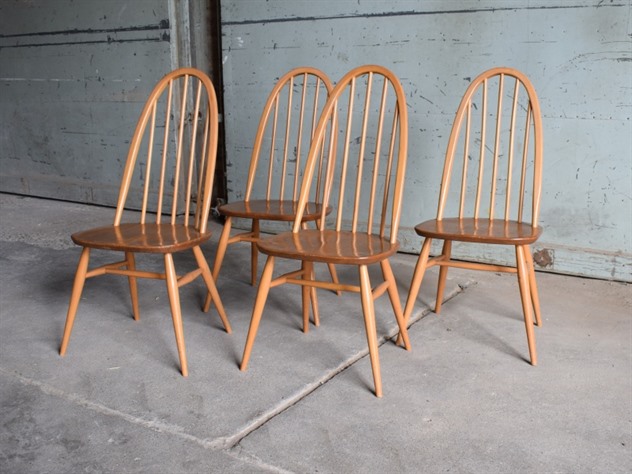 4 Ercol Windsor Light Elm Chairs