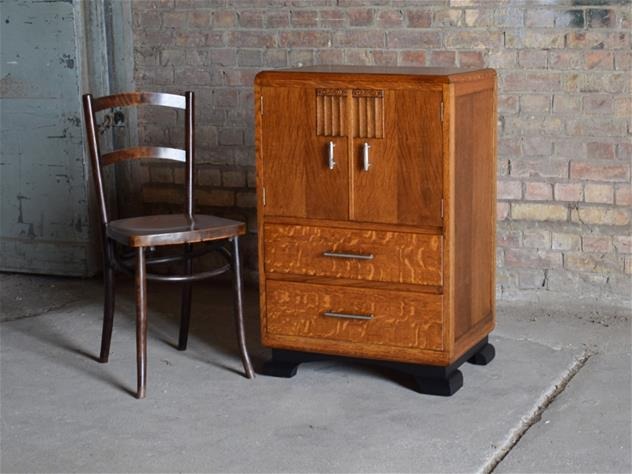 Art Deco Style Oak Cocktail Cabinet