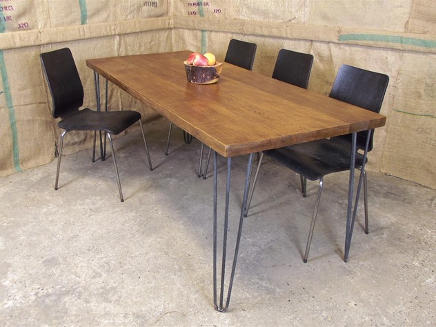 Industrial Hairpin Plank Table